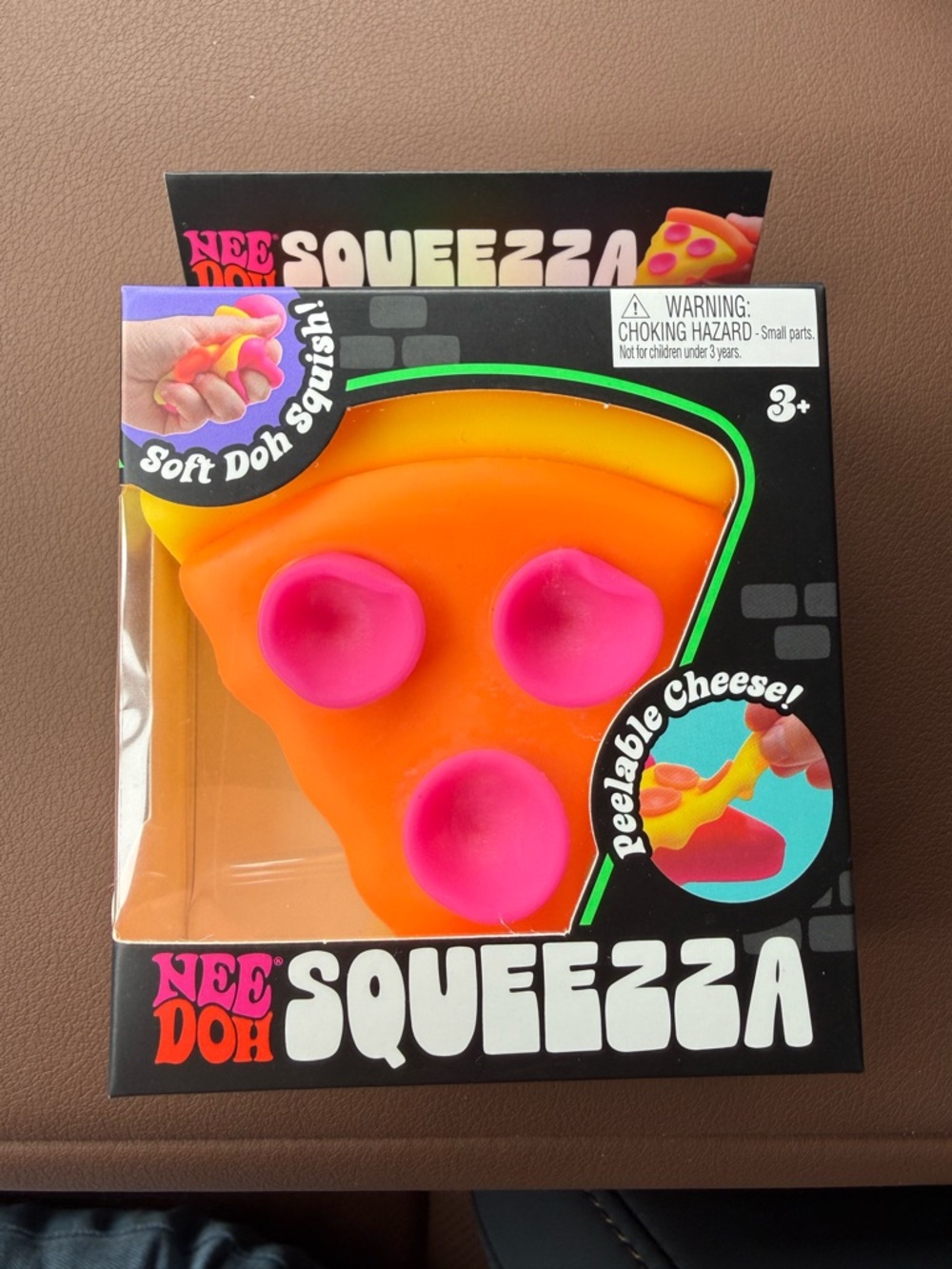 Needoh Orange & Pink Pizza Squishy Toy